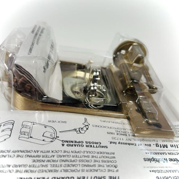 Vtg Franklin Mfg Solid Bronze Jimmy Proof DeadLock 1167CS Dual Cylinder New - Picture 8 of 10